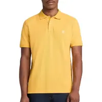 Timberland Polo à manches courtes pour homme, jaune, 100 % Coton, avec broderie