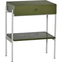 Hubsch Table de chevet Noir vert/blanc cassé