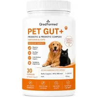 ZIMETER PET GUT+ - Complexe probiotique et prébiotique pour chiens et chats - 30 gélules