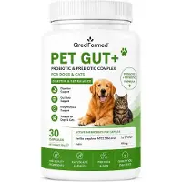ZIMETER PET GUT+ - Complexe probiotique et prébiotique pour chiens et chats - 30 gélules