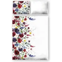 MARKIZETA HOME Linge de lit, satin de coton, exclusif, haut de gamme 160 x 200, fleurs colorées