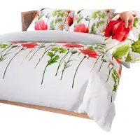 MARKIZETA HOME Linge de lit, parure de lit en satin de coton, haute qualité 200x220, motif « Papaver » (pavot)