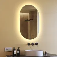 Artforma Miroir de salle de bain 50x80 cm - Vertical avec éclairage LED - Couleur LED Blanc chaud 3000K - PPOK229 - Miroir de salle de bain mural éclairé