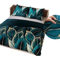 MARKIZETA HOME Linge de lit, parure de lit en satin, haute qualité, 200 x 220, draps turquoise Levi