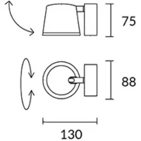 Leds-C4 Lighting LEDS-C4 Drone, 1 flamme, brun/argenté