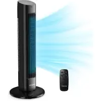 YASHE Ventilateur Tour Oscillant 78cm Turbo - 3 Vitesses & Modes - Minuterie 12H - Télécommande
