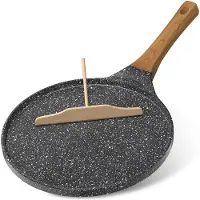 YASHE Crêpière Antiadhésive 26 cm, Poêle à Crêpes Plate Compatible Induction
