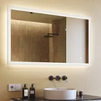 Artforma Miroir de salle de bain avec éclairage LED 120x70cm, interrupteur tactile