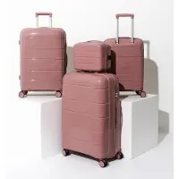 Jet Lag Lot de 3 Valises Rigides - - Madrid - Chic - Rose poudré