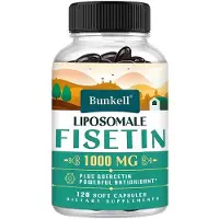 Bunkell Fisétine liposomale 1000 mg (120 gélules) Complément alimentaire, Peau, Visage, Antioxydant, Système immunitaire, Cerveau, Mémoire, Nerfs, Muscles