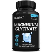 Bunkell Magnesium Glycinate 1040mg (120 capsules) Complément alimentaire, cerveau, système nerveux, cur, circulation, santé, articulations, muscles, sommeil
