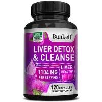 Bunkell Liver Detox & Cleanse 1104 mg (120 gélules) Complément alimentaire, foie, détoxification, purification, santé du foie, détoxification du foie