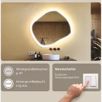 Artforma Miroir de salle de bain 94x84cm - ovale avec éclairage LED - LED Dual et Touch Sensor