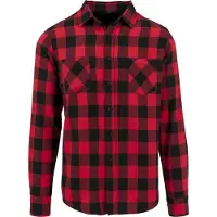 Build Your Brand Checked Flanell Long Sleeve Shirt Rouge,Noir M Homme