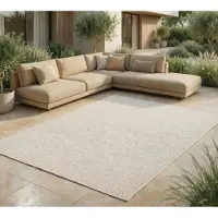 FashionHome GmbH In & Outdoor Tapis - Tapis résistant aux intempéries pour balcon, terrasse, jardin, salon, cuisine - Résistant, Résiste aux rayons UV & à l'eau - Taille 80 x 150 cm, Blanc