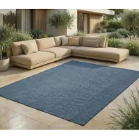 FashionHome GmbH In & Outdoor Tapis - Tapis résistant aux intempéries pour balcon, terrasse, jardin, salon, cuisine - Résistant, Résiste aux rayons UV & à l'eau - Taille 80 x 150 cm, Bleu