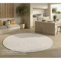 FashionHome GmbH In & Outdoor Tapis - Tapis résistant aux intempéries pour balcon, terrasse, jardin, salon, cuisine - Résistant, Résiste aux rayons UV & à l'eau - Taille 80 x 80 cm, Blanc