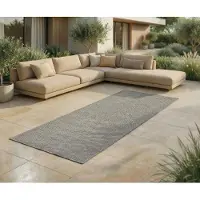 FashionHome GmbH Tapis d'intérieur & d'extérieur - Tapis résistant aux intempéries pour balcon, terrasse, jardin, salon, cuisine - Résistant, Résiste aux rayons UV & à l'eau - Taille 60 x 180 cm, Argenté