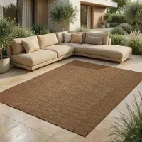 FashionHome GmbH Tapis d'intérieur & d'extérieur - Tapis résistant aux intempéries pour balcon, terrasse, jardin, salon, cuisine - Résistant, Résiste aux rayons UV & à l'eau - Taille 80 x 150 cm, Marron-taupe