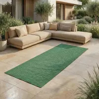 FashionHome GmbH Tapis d'intérieur & d'extérieur - Tapis résistant aux intempéries pour balcon, terrasse, jardin, salon, cuisine - Résistant, Résiste aux rayons UV & à l'eau - Taille 80 x 250 cm, Vert