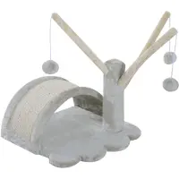 SUGIFT Kratzbaum en peluche, gris clair, dimensions 38x38x40 cm, avec cachette pour chat