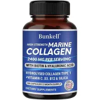Bunkell Marine Collagen 2400mg (120 capsules) Complément alimentaire, anti-âge, cheveux, peau, ongles