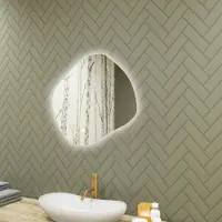 Artforma Miroir de salle de bain 74x64cm - ovale avec éclairage LED - LED Dual et capteur tactile