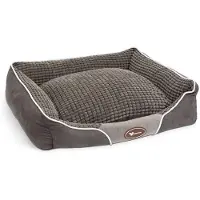 GLOBIZ Lit pour chien Yummie 60x50cm - Gris, fond antidérapant, rembourrage supplémentaire, lavable, hydrofuge
