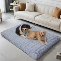Bingopaw WISFOR Lit orthopédique pour chien, canapé pour chien, coussin pour chien, couchage pour grands chiens, housse imperméable et lavable, amovible, 4XL : 200 x 130 x 18 cm, gris