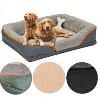 Bingopaw WISFOR Lit orthopédique pour chien, canapé pour chien Coussin pour chien Panier pour chien, lavable & antidérapant & housse amovible, L : 83x57x25cm