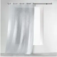 Douceur d'intérieur Voilage a oeillets 140 x 280 cm effet lin Haltona Blanc