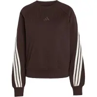 Adidas Sweat de sport 'Kit 3-Stripes Sweatshirt Long' chocolat / blanc