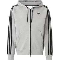 Adidas Adicolor Over The Hood Stripes Full Zip Sweatshirt Gris XL Homme