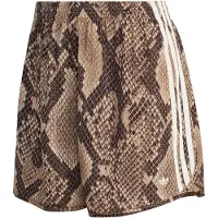 Adidas Snake Print Satin Shorts Femme - Shorts, Beige - Taille XXL (50-52) - Satin