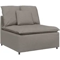 vidaXL Module central de canapé modulable avec coussins taupe 100 cm