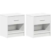 vidaXL Tables de chevet 2 pcs avec tiroir Blanc 39x28x41 cm