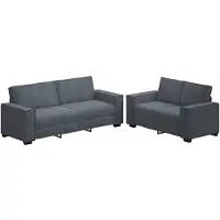 vidaXL Ensemble de canapés 2 pièces avec coussins gris foncé velours