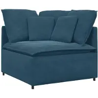 vidaXL Module d'angle pour canapé modulable avec coussins bleus 100 cm