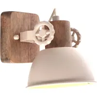 Mexlite - spot - Gearwood - crème - bois métal - spot en saillie - E27 - 7968CR