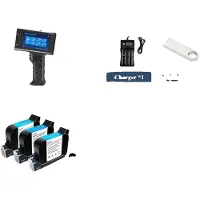 OEM Imprimante à jet d'encre portable, encre à séchage rapide, double tension, imprimante avec 3 cartouches d'encre noire