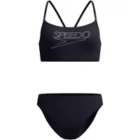Speedo Endurance+ Logo Thin Strap Bikini Noir UK 34 Femme