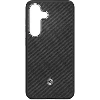 Samsung Galaxy S25 Spigen Enzo Aramid Case with Margnet (Galaxy S25), Coque pour téléphone portable, Noir