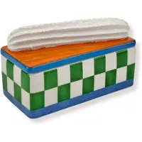 Housevitamin Pot de rangement - Tompouche - Vert/Orange - 14x6x6 cm