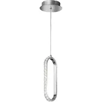Wofi Suspension LED HARLEY avec anneau de cristal ovale, une flamme argentée