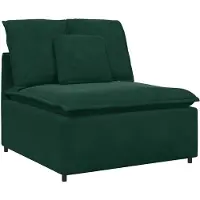 vidaXL Module central de canapé modulable avec coussins vert foncé 100 cm
