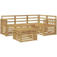 vidaXL Ensemble de salon de jardin 5 pièces, blanc, en bois d'acacia massif