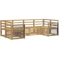 vidaXL Ensemble de canapés d'extérieur , 6 pièces, blanc, 245 x 128,5 x 73 cm
