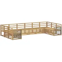 vidaXL Ensemble de canapés d'extérieur , 10 pièces, blanc, 363 x 187,5 x 73 cm