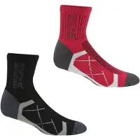 Regatta Outdoor Active Socks 2 Pairs Rouge,Gris EU 36-38 Femme