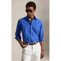 Ralph Lauren pour homme. 710805564512 Chemise oxford teinte Custom Fit bleue (M), Casuel, Coton, Manche longue